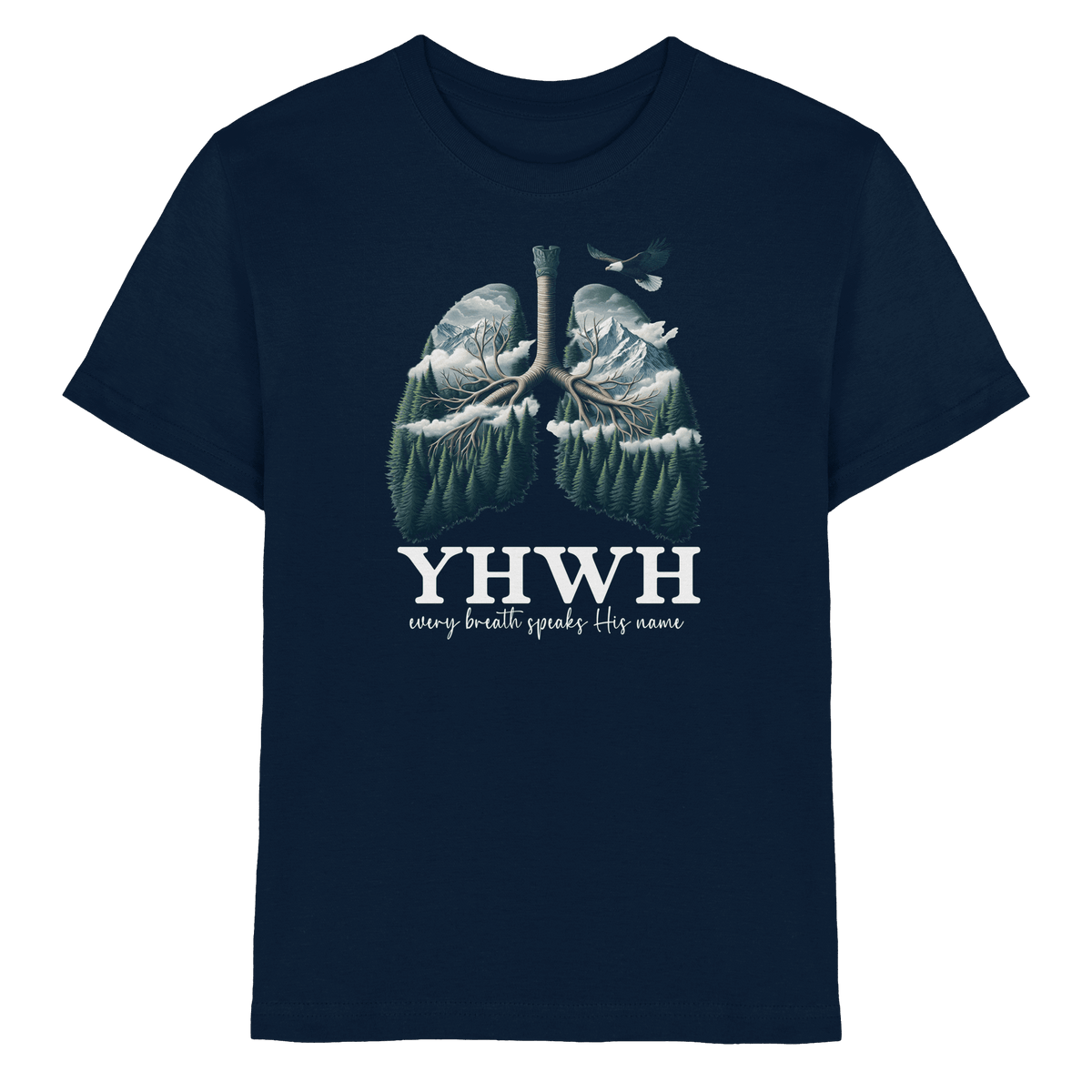 YHWH – Every Breath Speaks His Name | Atem des Lebens | Christliches Design - Kids Premium Shirt - Kids & Babys - Navy - GfoitMa