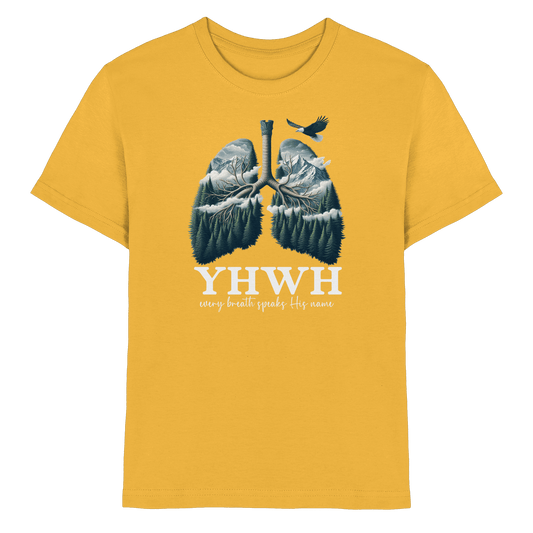 YHWH – Every Breath Speaks His Name | Atem des Lebens | Christliches Design - Kids Premium Shirt - Kids & Babys - Gold - GfoitMa