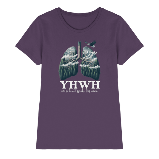 YHWH – Every Breath Speaks His Name | Atem des Lebens | Christliches Design - Ladies Premium Shirt - Lady-Shirts - Urban Purple - GfoitMa