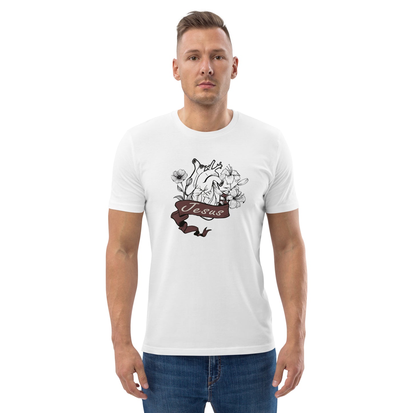 Jesus Herz - Bio-Baumwoll-T-Shirt - Herren